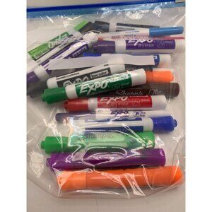 Assorted Expo & Sharpie Dry Erase Markers Chisel & Ultra Fine Tips Mixed Colors